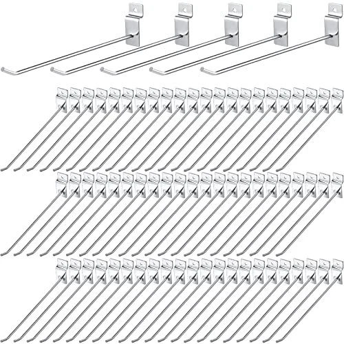 100 Pieces Heavy Duty Slatwall Panel Hooks Hanging Slatwall Accessories Metal...