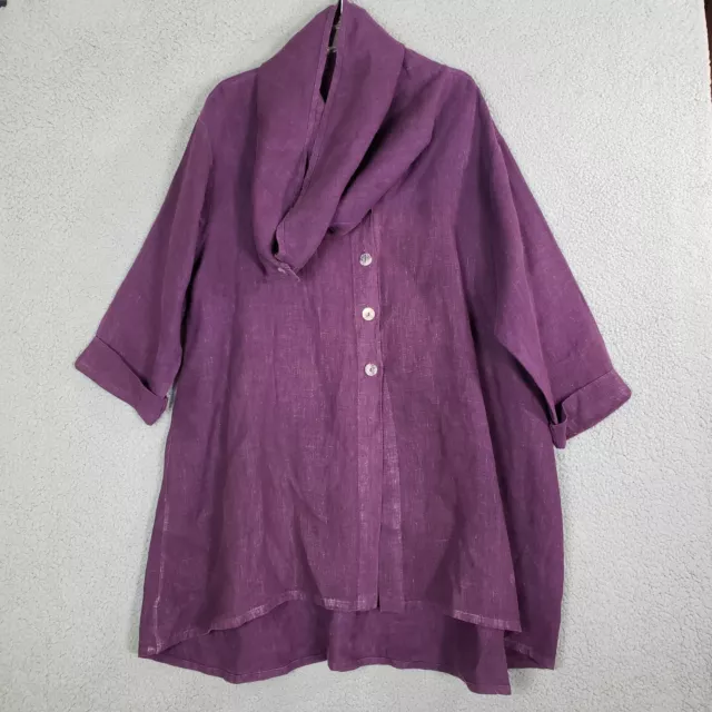 Bryn Walker Anouk Jacket Womens Medium Amethyst Purple Linen Oversized Lagenlook