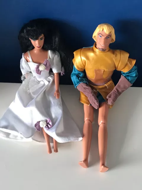 Captain Phoebus & Esmeralda Dolls Disney Hunchback of Notre Dame RARE VINTAGE