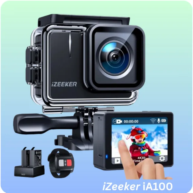 Action Cam iZEEKER iA100 4K30FPS 20MP WiFi 40M Unterwasserkamera Ultra HD Touch 2