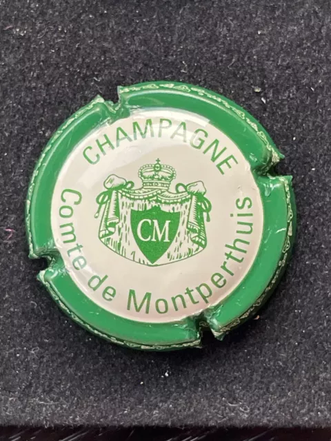 capsule de champagne "comte de montperthuis n°4a crème et vert " côte de 2 euros