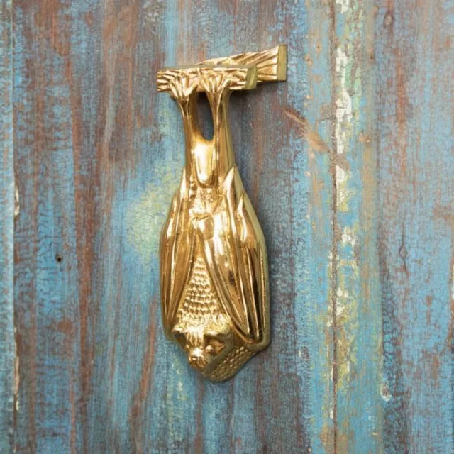 Polished Brass Bat Door Knocker - Supplied With Fixings