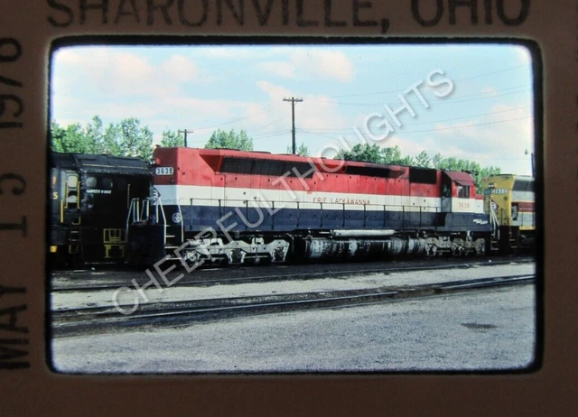 Original '76 Kodachrome Slide EL Erie Lackawanna 3638 SDP45 Bicentennial   36V33