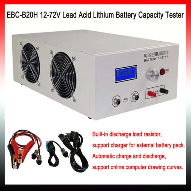 EBC-B20H 12-72V Lead Acid Lithium Battery capacity Tester Discharge Charge 40A /