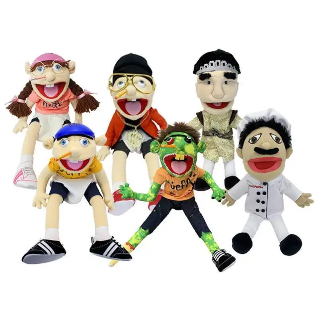 Jeffy Plush Toys Cosplay Boy Jeffy Puppet Soft Stuffed Doll Kids Birthday  Gifts