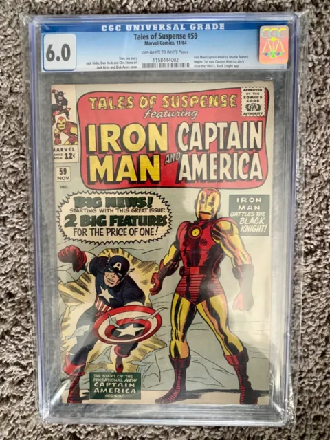 Tales Of Suspense #59 CGC 6.0 CR-OW Pages! First Solo Captain America Since 50s!