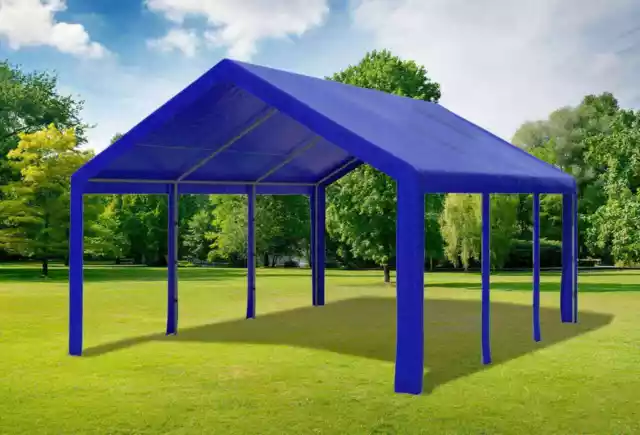 Partyzelt 4x6 blau PE Festzelt Pavillon wasserdicht Profi-Qualität Modular