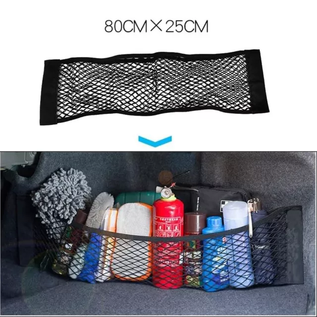 80*25CM Universal Car Trunk Cargo Boot Net Luggage Storage Organizer Mesh Bag