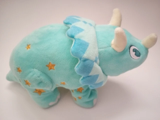 Disney Parks Dino Land Animal Kingdom Triceratops Blue Plush Stuffed 10" EUC