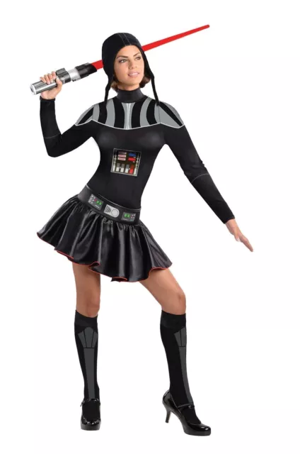Darth Vader Dress Costume w Socks & Beanie Womens Official Star Wars Rubies