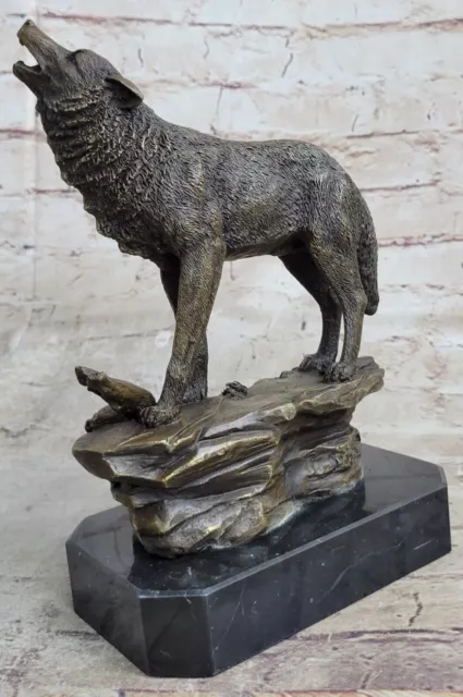 Hybrid Wolf Dogs Pack Running Wolves Wildlife Art Bronze Marble Statue Sculpture