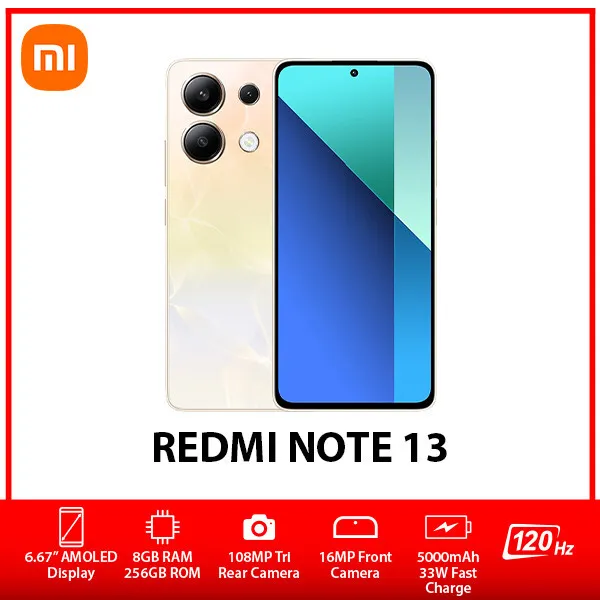 REDMI Note 13 5G (Gold, 256 GB 8GB RAM)6.67 108MP 5000 mAh Global Version  