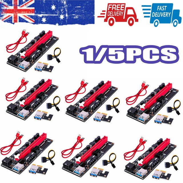 6 PCI-E Riser 16x A 1x Per Mining Cripto - Con Cavo USB 3.0, Alimentazione SATA, 8 Condensatori Solid - Foto 4