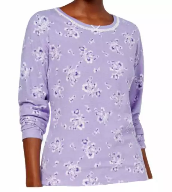 allbrand365 designer Womens Thermal Fleece Top Size X-Small Color Whimsy Floral