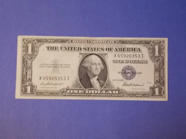 1935-F Series $1 US Dollar Note Rare Silver Certificate-X Serial Number
