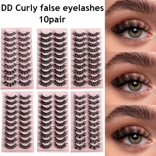 - 10 Paia Ciglia Artificiali Stile Russo Lunghe Spesse Natura Ciglia Finte M D