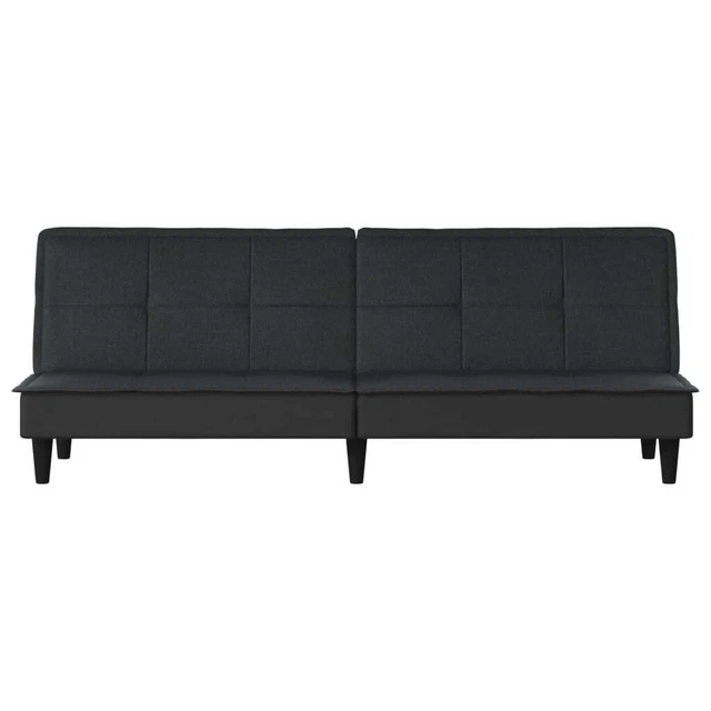 AX Divano Letto Ospiti Nero SimilPelle 2 Schienali Separati Regolabili 0k 351915