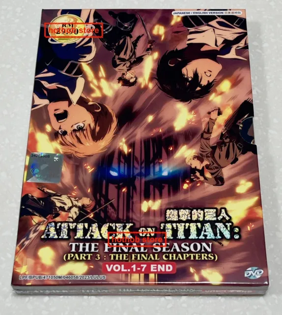 Attack on Titan (Final Season - Part 3: VOL.1 - 7End) ~ English Audio & Sub~ DVD