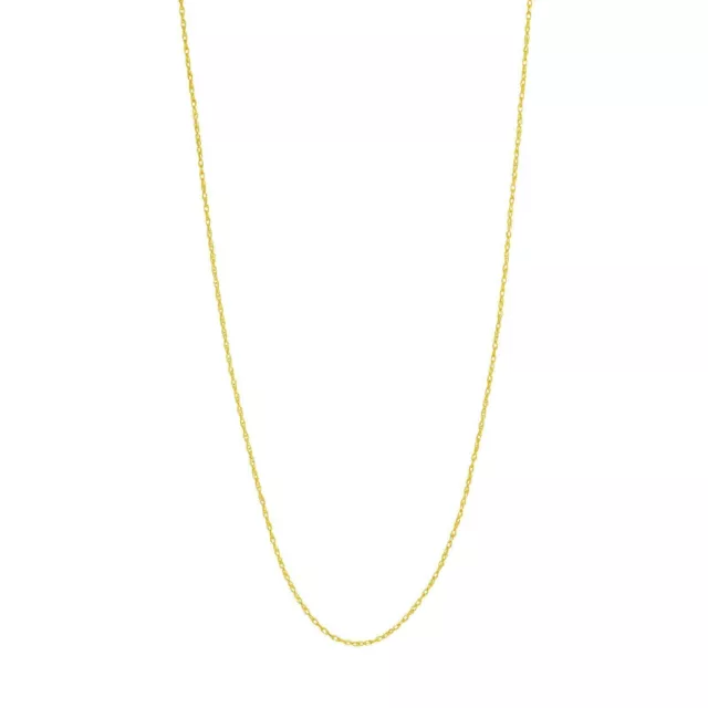 0.75mm Open Dainty Twisted Rope Chain Necklace Real Solid 14K Real Yellow Gold