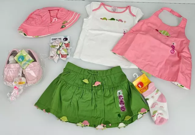Vintage Gymboree 2003 Golf Pond Baby Girl 12-18 Clothes Preppy Pink Green Turtle