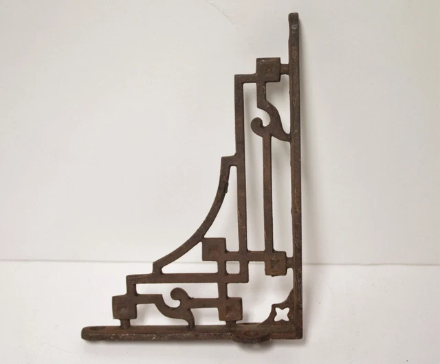 Antique Victorian Cast Iron Wall Shelf Bracket #4 2
