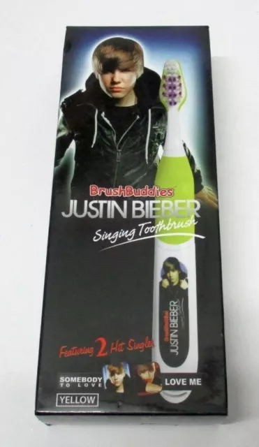 Justin Bieber Singing Toothbrush New Yellow  2 Songs 2011