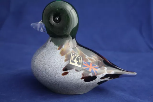 Langham Glass Hand-Made Crystal Medium Duck - Brand New / Boxed