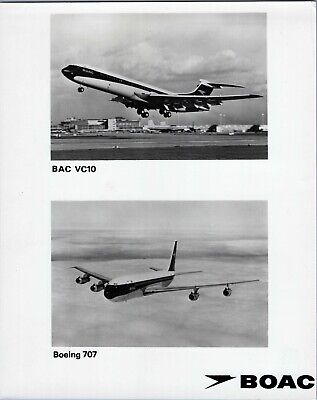 Boac Vickers Vc10 & Boeing 707 Large Vintage Original Airline Photo B.o.a.c.