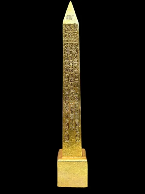 EINZIGARTIGER ANTIKER ALTER ÄGYPTISCHER Goldener Obelisk, magische Worte,...