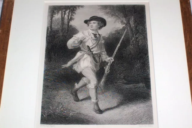 ca. 1875 Antique Engraving Rifleman American Revolutionary War Continental Army