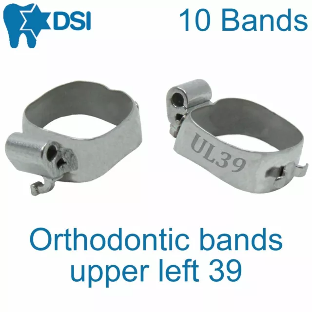 10 DSI Dental Orthodontic Molar Bands Double Buccal Tube Bracket Upper Left 39