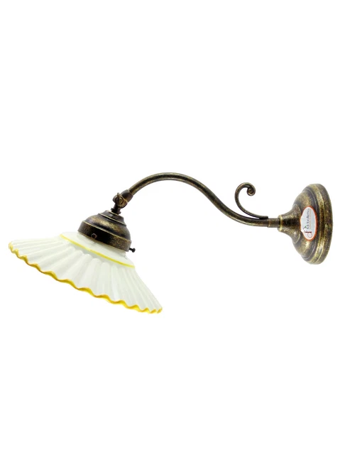 Applique ottone brunito,lampada da parete,appliques liberty piatto ceramica am28