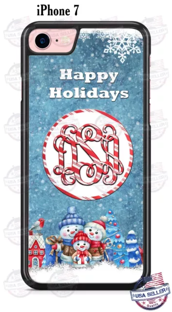Snowman Family Personalized Monogram Phone Case For iPhone 14 Samsung A13 Google