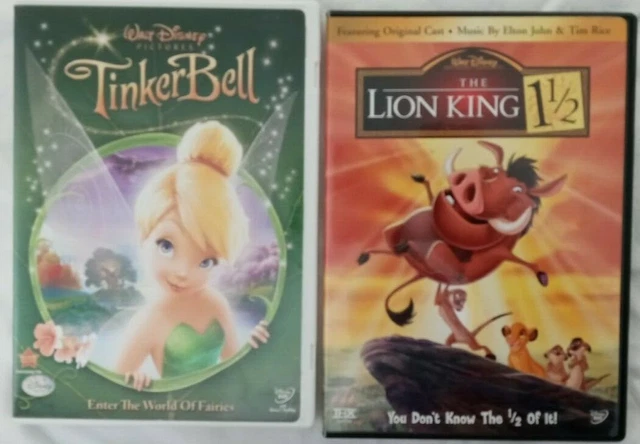LOT OF 2 WALT DISNEY DVD: THE LION KING 1 1/2 AND Tinker Bell