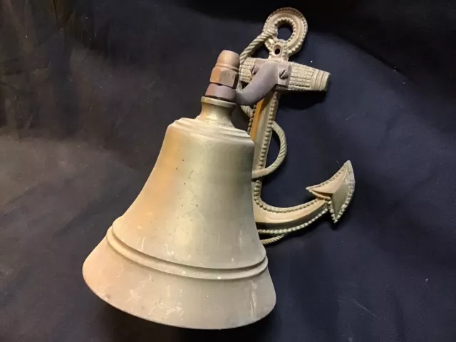 Vintage Solid Brass Anchor Bell