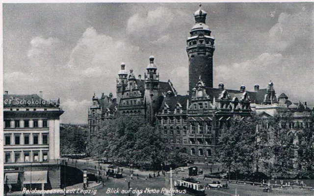 AK Reichsmessestadt Leipzig. Blick auf das Neue Rathaus, Postkarte. Nr. 121