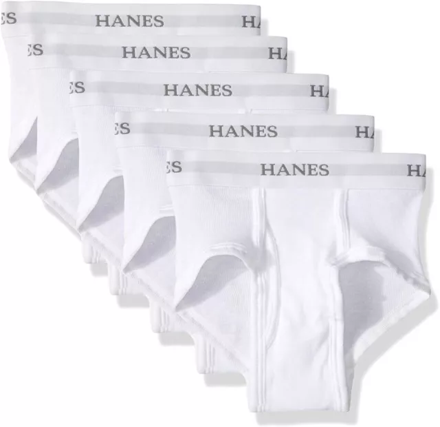 Hanes 252741 Big Boys Ultimate White Assorted Briefs 5-Pack Underwear Size L