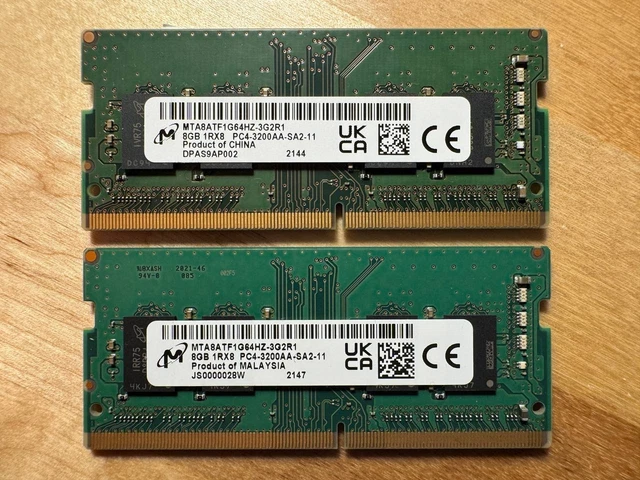 MICRON 16GB 1RX8 PC4-3200AA-SA2-11 DDR4 Laptop SDRAM MTABATF2G64HZ