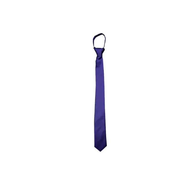 New formal men's pre-tied ready knot necktie poly wedding Purple prom slim