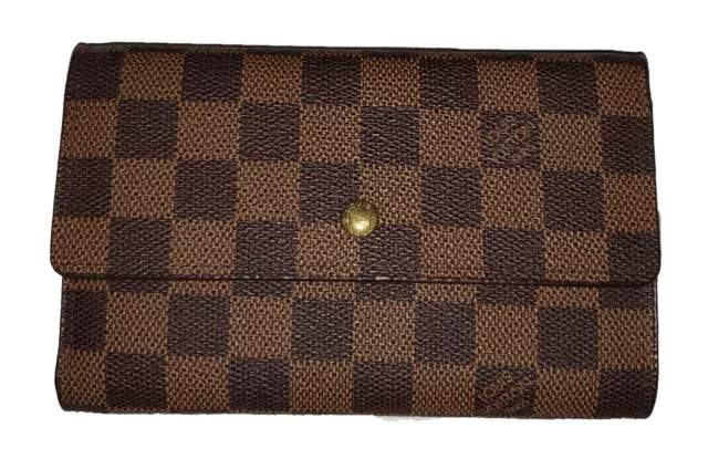 Authentic Louis-Vuitton Damier womens Wallet plus Glasses Case 