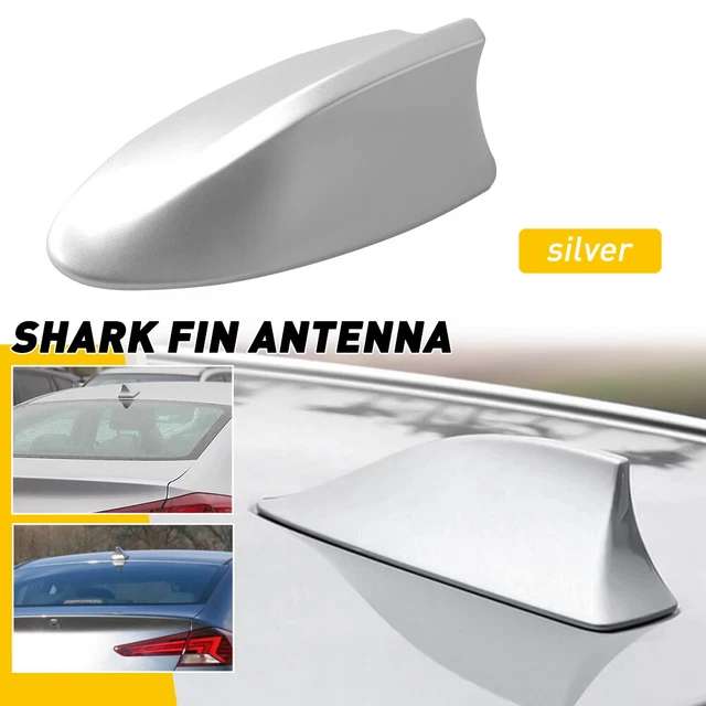 Car Shark Fin Roof Antenna Aerial FM/AM Radio Signal Trim Universal Decor Silver