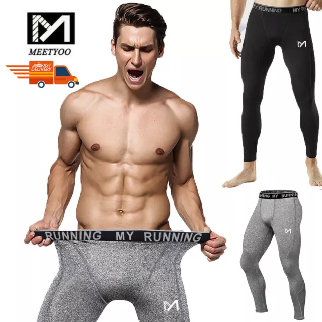 Mens Compression Base Layer Leggings Running Trousers Fitness Sports Long Pants