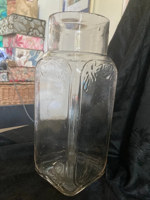 fontaine en verre bullé avec robinet, vintage