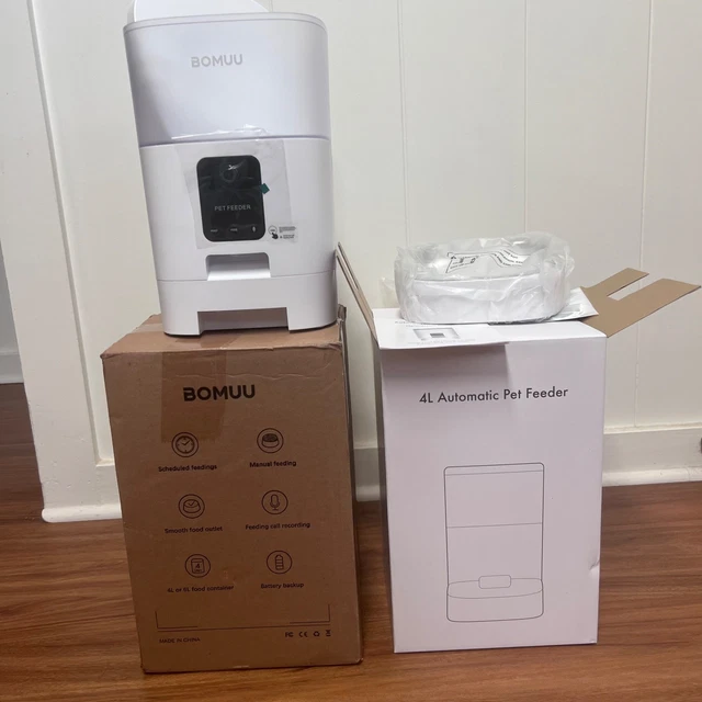 BOMUU 4L AUTOMATIC Pet Feeder w/video, & remote feeding £57.75 ...