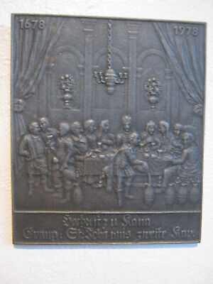 Buderus Buderus Wandbild Hochzeit Gußeisen Wandplatte 1678/1978 12,5x11cm Rar Sammlung 