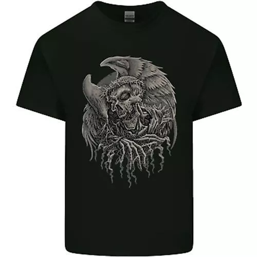 Angel Teschio Di Death Biker Moto Gotico Uomo Cotone T-Shirt