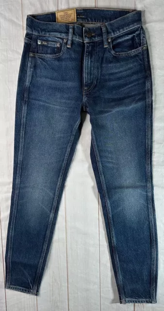 NWT Polo Ralph Lauren Womens Jeans Blue 26 The Tompkins Mid Rise Skinny Crop