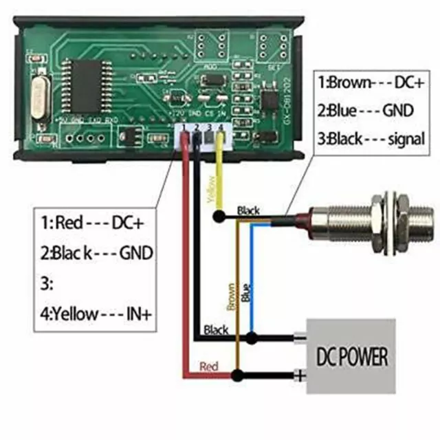 Digitale LED Tachimetro 4 Bit RPM Velocità Metro Con Sala Prossimità A Sensore 3