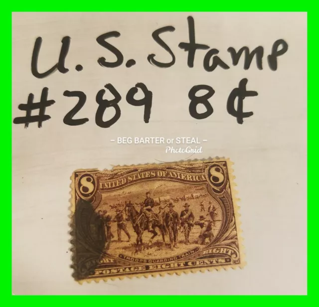 UNITED STATES, SCOTT # 289, 8c VALUE 1898 TRANS-MISSISSIPPI EXPO ISSUE USED