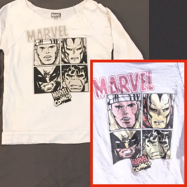 RARE! Marvel Comics Del Sol Color Changing T-shirt Youth Junior Boatneck Small S